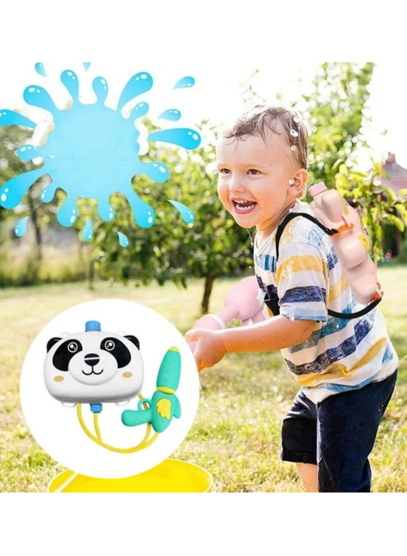 WAOKN Backpack Water Gun for Kids Adults, panda Squirt Gun, 1.3L Cartoon Summer Swimming Pool Beach Outdoor Toys Water Fighting Toy for Boys Girls Backyard Beach Fight Game, Kids Summer Pool Beach Sand Outdoor Water Fighting Play Toys Summer Outdoor Water Spray Pull Toy - Image 3