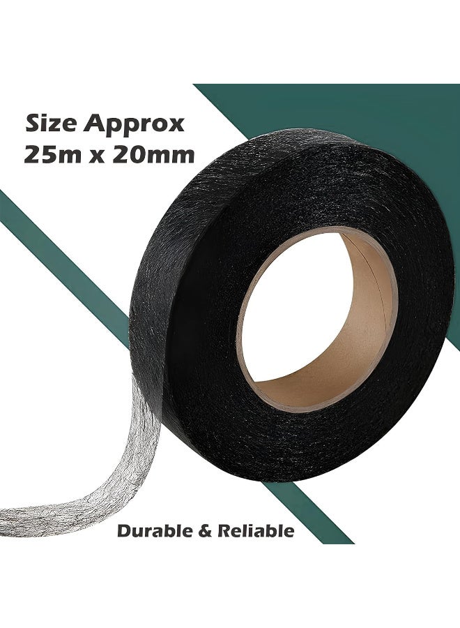 استريكو شريط حاشية من القماش الأسود، قابل للانصهار بالحرارة، لاصق شبكي قابل للكي، شريط حاشية 25 متر × 20 مم، مناسب للملابس المنزلية - Image 4