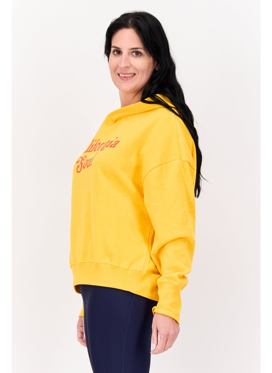 Sage Collective Women Sportswear Fit  Long Sleeves Outdoor Sweatshirt, Yellow  - Image 2