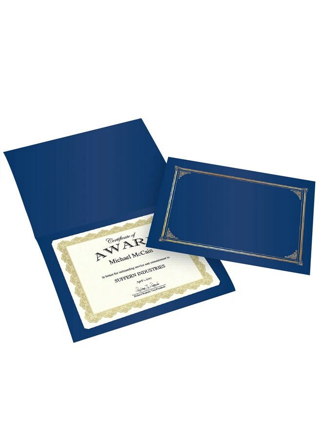 Geographics Classic Linen Certificate/Document Covers, 12.5” x 9.75”, Blue Navy (6 Pack) - Image 2