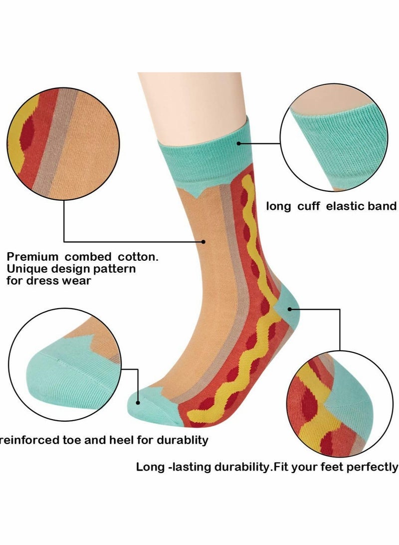 Funny Socks for Women Men, 6 Pcs Winter Crazy Fun Crew Novelty Fashion Casual Dress Socks, Trend Hip Hop Colourful Compression Socks - Image 4