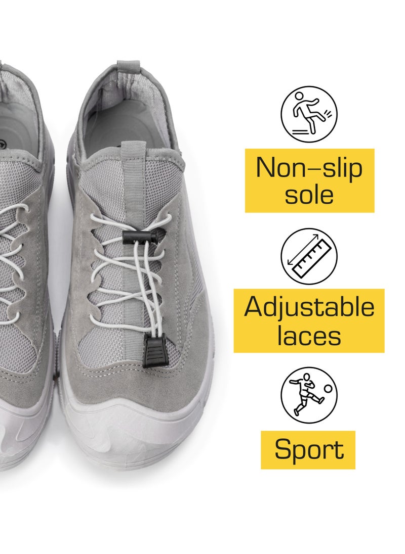 Wam - Shoes for Men - Comfortable Sneakers, Casual Mens Shoes, Trainer Shoes, Lightweight and Breathable Walking Shoes, Mens Fashion Footwear, Ajustable Elastic Laces, Textile Mesh Lining, Grey - Image 1