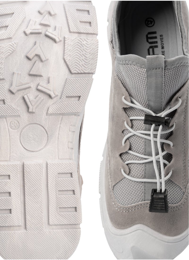 Wam - Shoes for Men - Comfortable Sneakers, Casual Mens Shoes, Trainer Shoes, Lightweight and Breathable Walking Shoes, Mens Fashion Footwear, Ajustable Elastic Laces, Textile Mesh Lining, Grey - Image 1