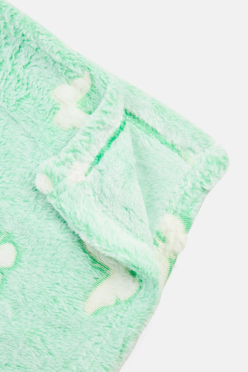 Preschool Fun بطانية رمي تتوهج في الظلام 130 × 160 سم، أخضر نعناعي - Image 3