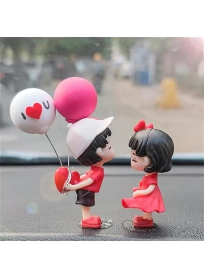 Beauenty Car Couple Ornament, Couple Dashboard Decoration Car Interior Ornament Romantic Figurines Balloon Lovers Car Accessories Ornament Birthday - Image 4