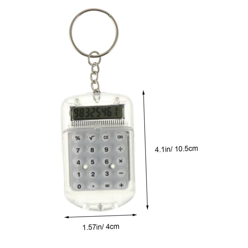 4Pcs Black Keychain Calculator For Students Office Portable Pocket Flip Cover - Image 3
