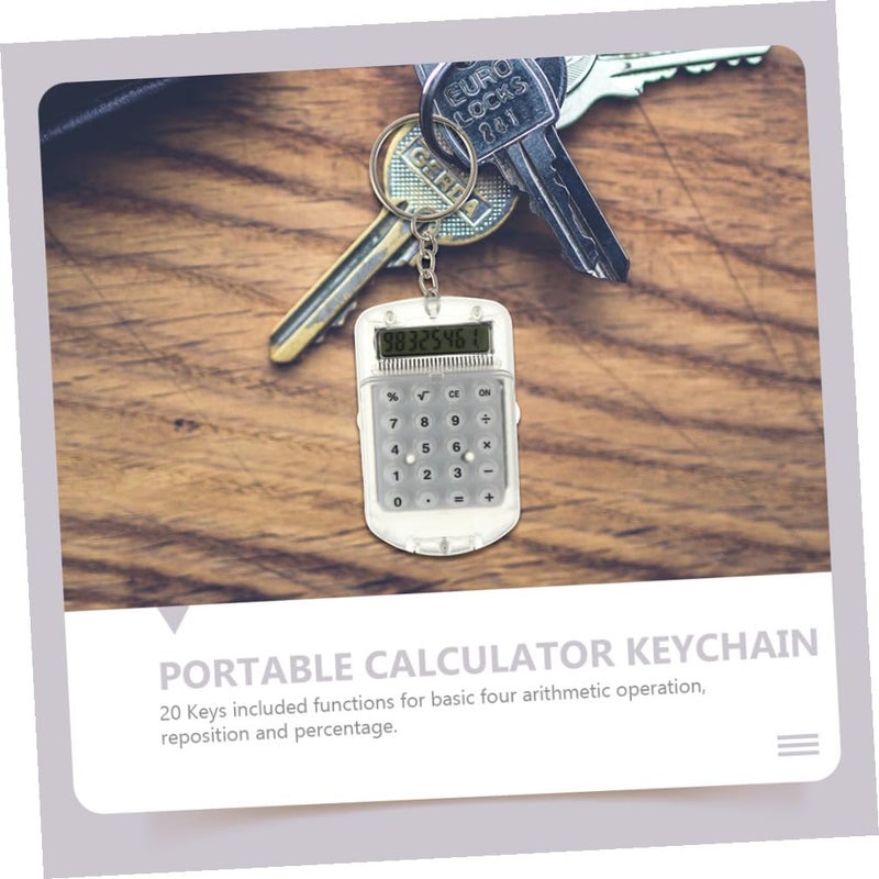 4Pcs Black Keychain Calculator For Students Office Portable Pocket Flip Cover - Image 5