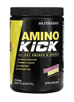 NutraBio Amino Kick Passionfruit Pineapple 0.6 lb 274 g  - Image 1