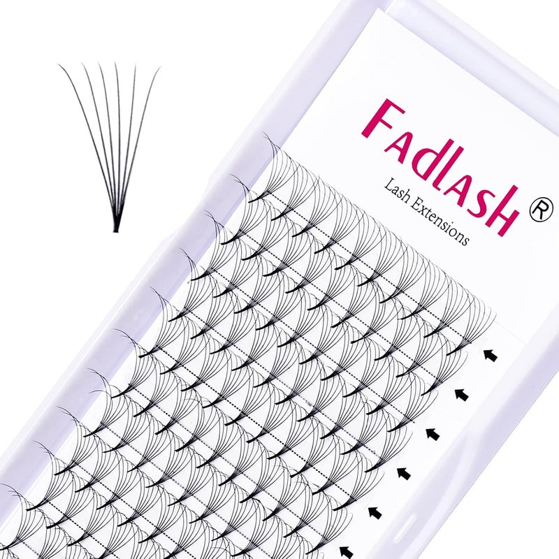 FADLASH Premade Volume Lash Extensions 6D 0.07 D 12mm, 120pcs, Black, Soft, Lightweight, Natural-Looking, Cluster, Eyelash Extensions - Image 1