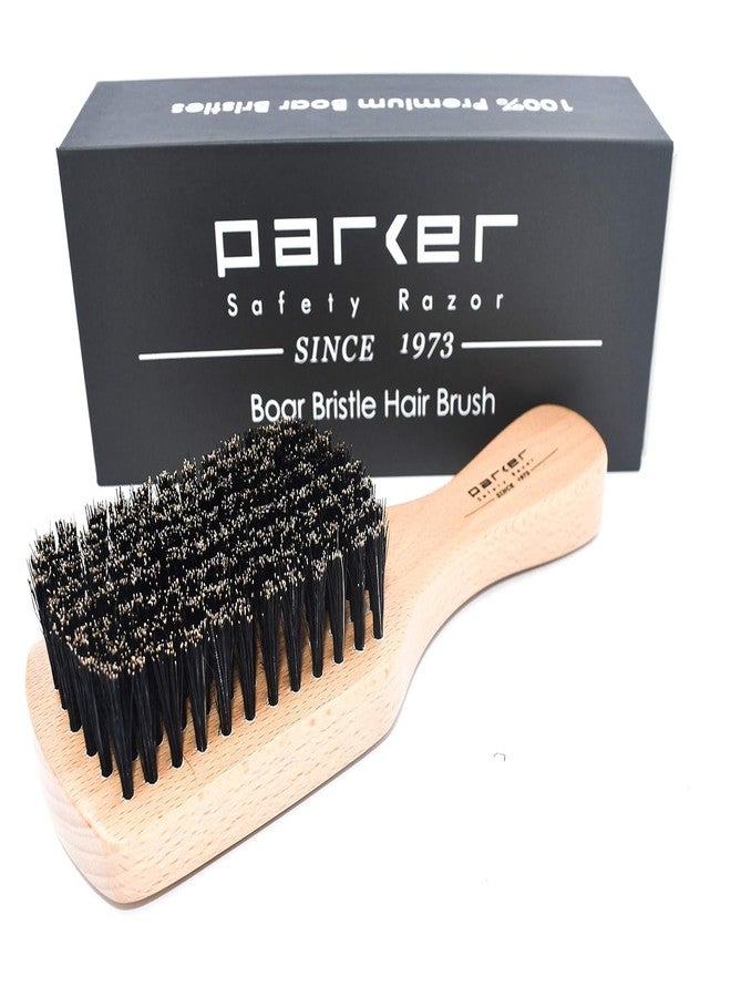 Parker Safety Razor Parker 100% Boar Bristle Hair Brush for Men & Women - Natural Beechwood Handle, Soft Bristles for Shine & Scalp Health - Ideal for Short, Fine or Thinning Hair - Gift Box Included - Image 1