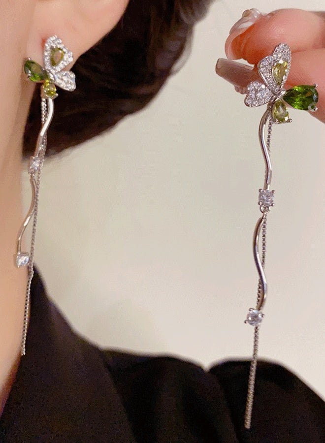 Long Earrings for Ladies - Gold Plated Stone Earrings | Light Weight Ethnic Traditional Indian Earrings for Women - Image 1