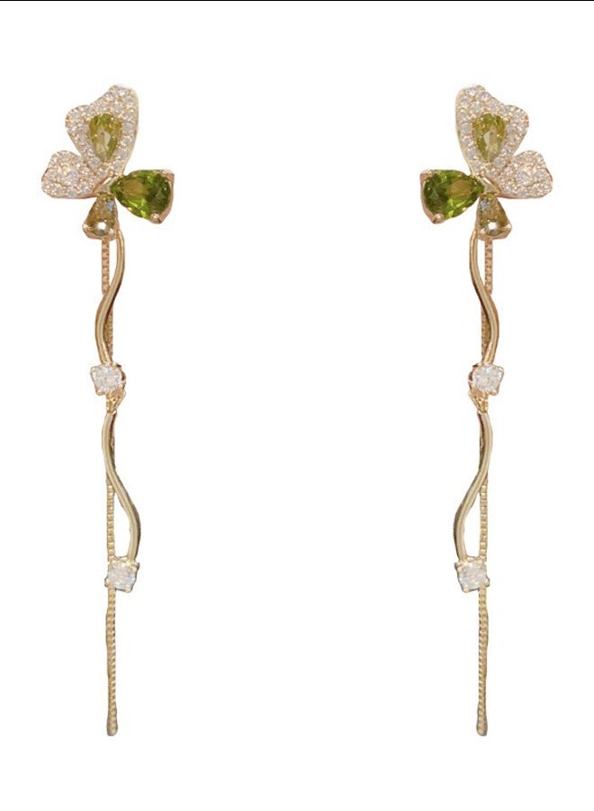 Long Earrings for Ladies - Gold Plated Stone Earrings | Light Weight Ethnic Traditional Indian Earrings for Women - Image 5