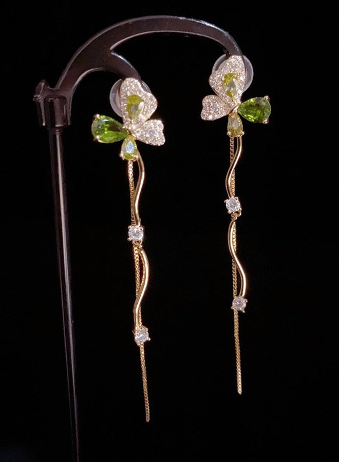 Long Earrings for Ladies - Gold Plated Stone Earrings | Light Weight Ethnic Traditional Indian Earrings for Women - Image 4