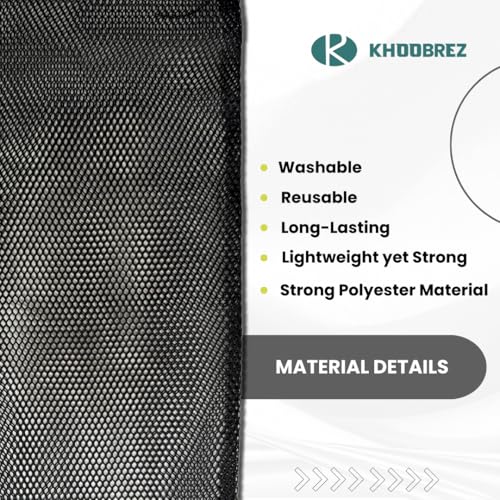 KHOOBREZ Set of 6 Fridge Drawstring Bags | Vegetables Storage Mesh Net for Fridge | Also Use for Snacks,Toys and Fruits etc | Multi-Purpose Mesh Bag N_FSB_B (Black) - Image 4