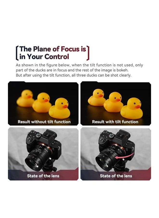 TTArtisan - TTArtisan 50mm F1.4 Tilt Manual Lens Large Aperture Full Frame Tilt Portrait Lens Compatible with Sony E-Mount Mirrorless Cameras a7 a7II a7III a7R a7RII a7RIII a7RIV a7S a7SII a9 a7C - Image 1