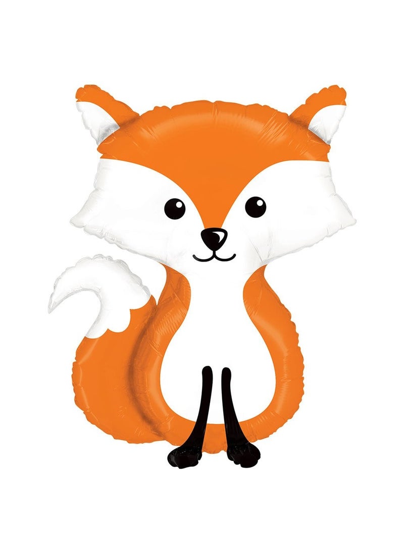 بالون حيوان ثعلب من رقائق معدنية برتقالي أبيض 91 سم
