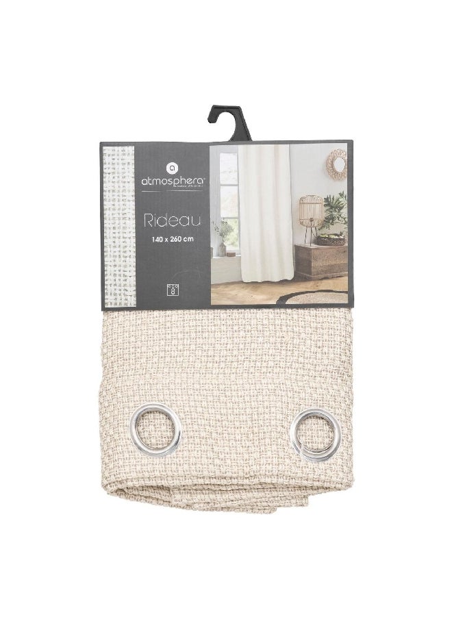 atmosphera Wild Knit Curtain Mouse Grey and Ivory 140 x 260 cm 181086B  - Image 1