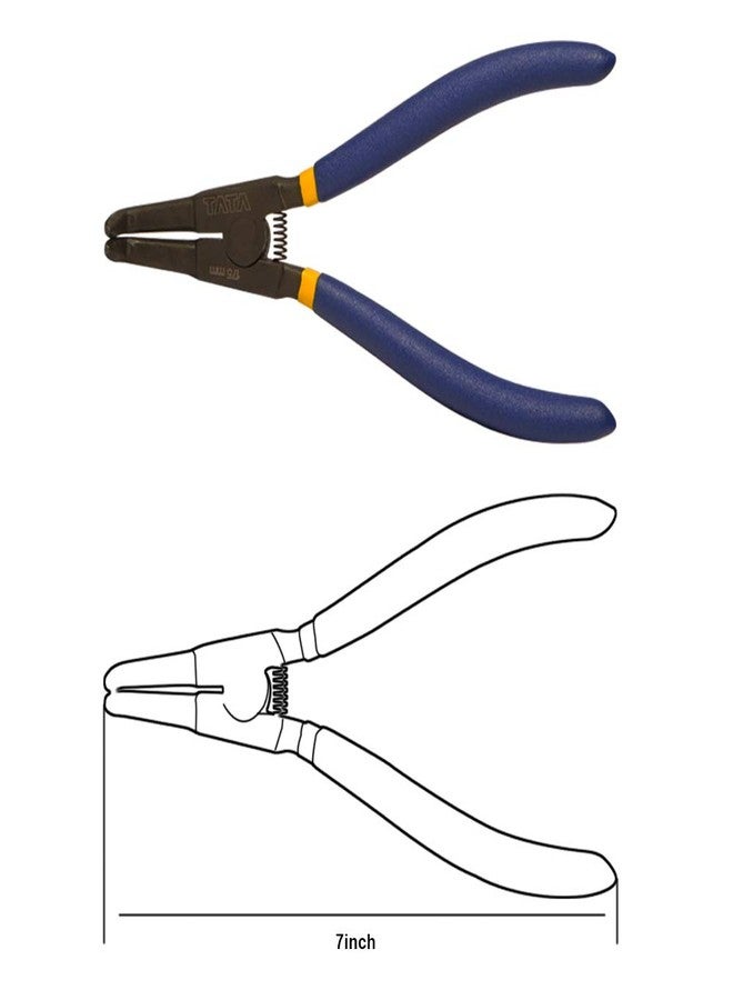 AGRICO TATA AGRICO Circlip Plier Heavy Duty Multi-purpose External Bent Nose Plier Hand Tool Multi Purpose Tool (7Inches-Grey & Blue) - Image 4