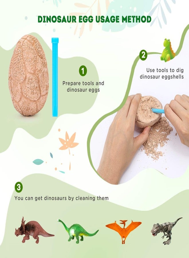 Toyk Dig Up Dinosaur Fossil Eggs, Break Open 12 Unique Eggs and Discover 12 Cute Dinosaurs, Easter Digging Toy for 3 4 5 6 7 8 9-12 Year Old Boys Archaeology Science STEM Gift - Image 3