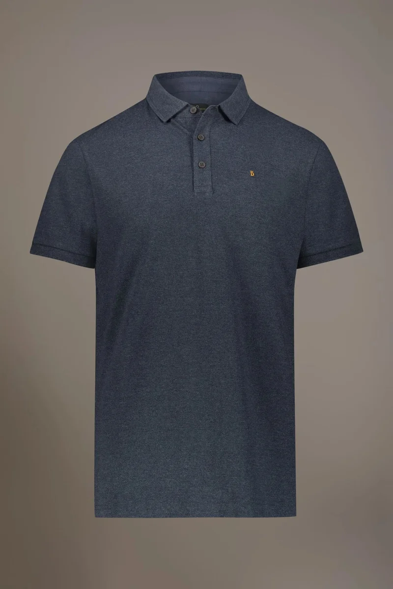 Doppelganger  Short sleeves melange polo cotton blend - DK Blue for Men | Best Price UAE