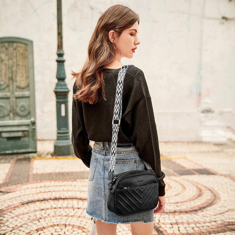 TANTOMI Crossbody Purses for Women Leather Purse Shoulder Handbags with Wide Strap, Small Crossbody Bags for Women Travel - Image 2