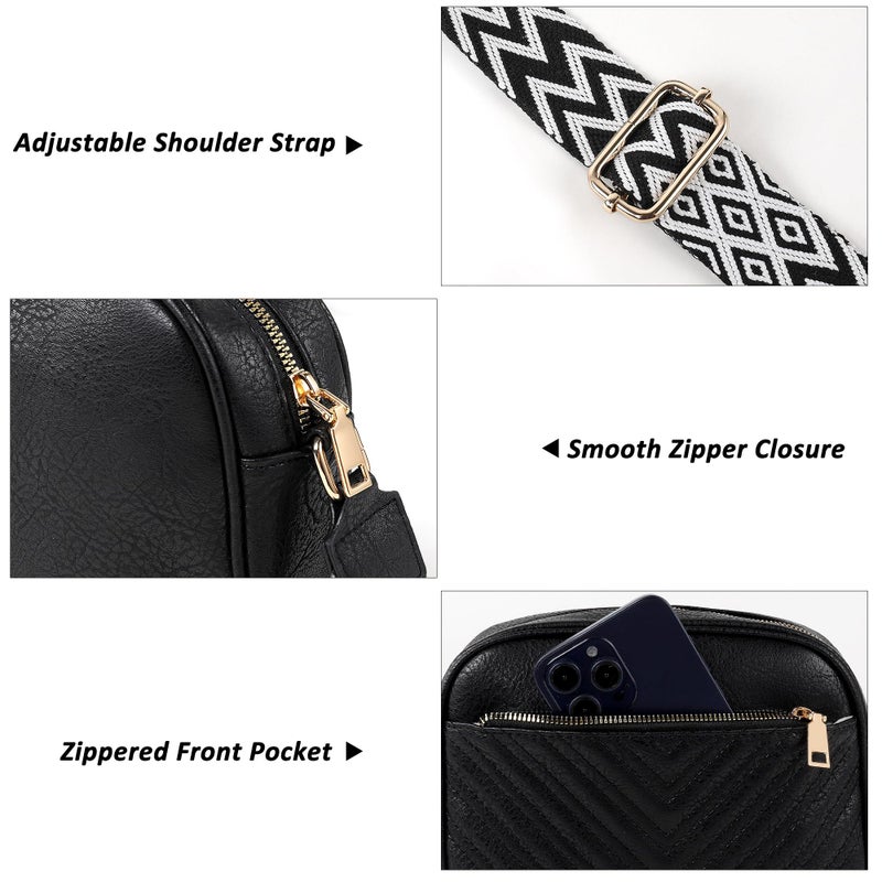TANTOMI Crossbody Purses for Women Leather Purse Shoulder Handbags with Wide Strap, Small Crossbody Bags for Women Travel - Image 5