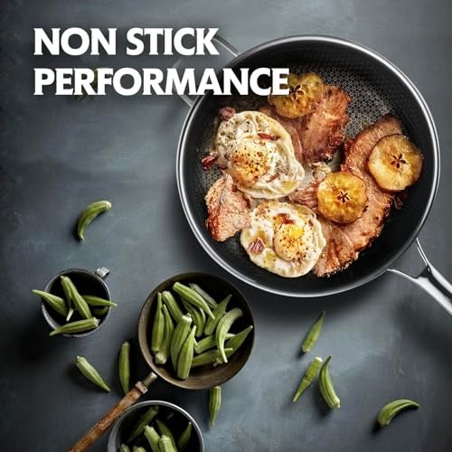 DOTCLAD 13 Inch Hybrid Stainless Steel Wok with Lid and Steamer Basket, Non Stick Stir Fry Pan, PFOA-Free, Works on Induction, Dishwasher & Oven Safe - Image 2