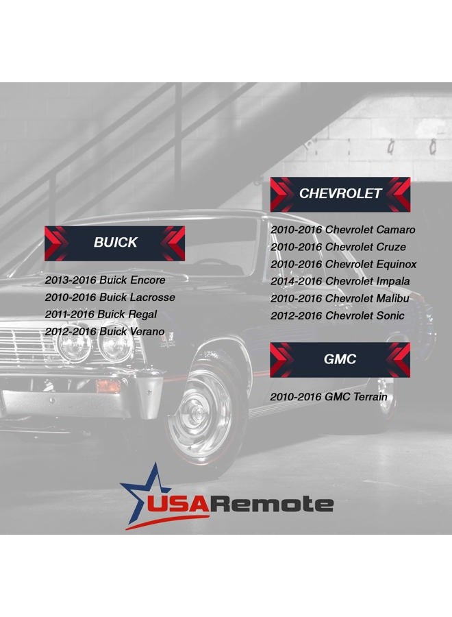 USARemote 2 Key Fob fits 2010-2017 Buick Allure Encore Lacrosse Regal Verano/Chevy Camaro Cruze Equinox Impala Malibu Sonic/GMC Terrain Keyless Entry Remote Flip 2010 2011 2012 2013 2014 2015 2016 2017 - Image 4