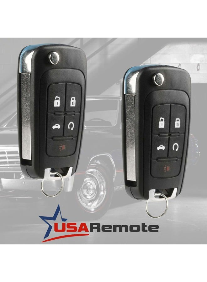 USARemote 2 Key Fob fits 2010-2017 Buick Allure Encore Lacrosse Regal Verano/Chevy Camaro Cruze Equinox Impala Malibu Sonic/GMC Terrain Keyless Entry Remote Flip 2010 2011 2012 2013 2014 2015 2016 2017 - Image 2