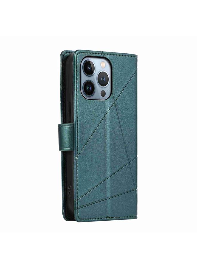 S-TOP Case For iPhone 13 Pro Max PU Genuine Leather Texture Embossed Line Phone Case - Image 3