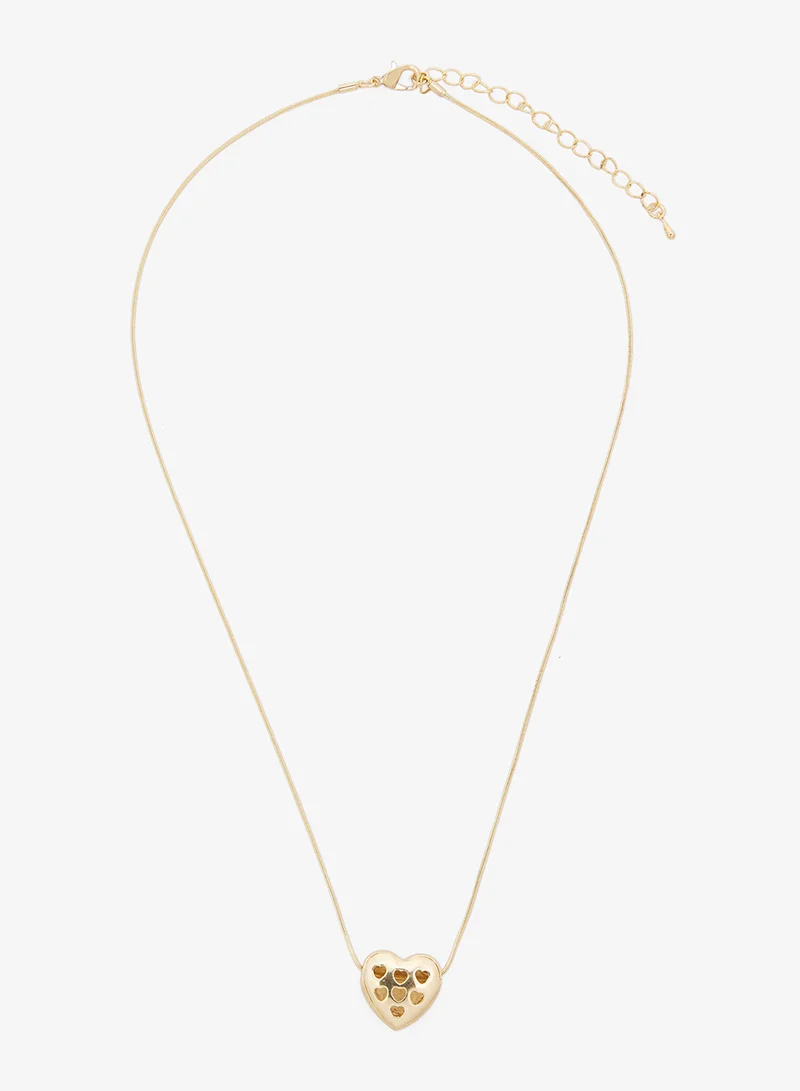 Ginger Chunky Heart Shape Necklace