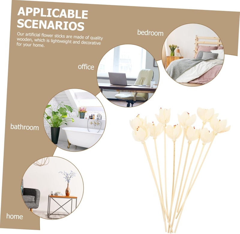 BESTOYARD 10pcs Natural Flower Diffuser Sticks Rattan Reeds for Home Decoration Diffuser Replacement for Refreshing Indoor Air and Creating Relaxing Atmosphere - Image 2