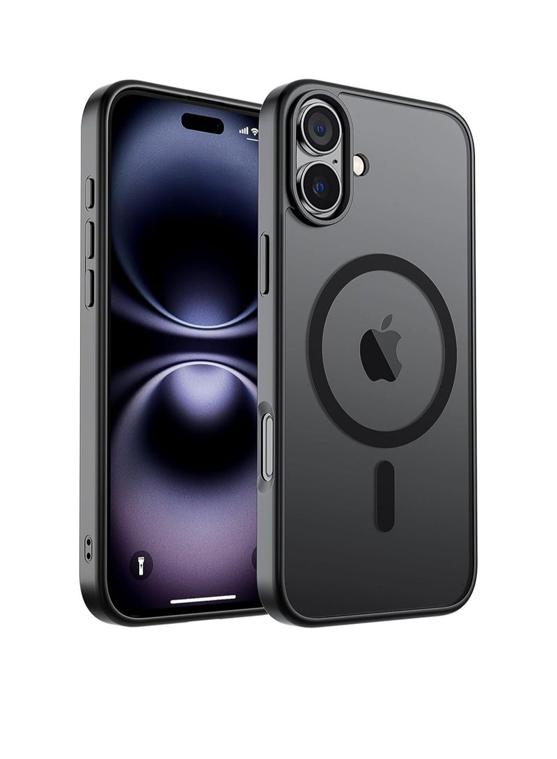 WRISTWISE Case Cover for iPhone 16 Plus Translucent Matte Shockproof with Anti-Fingerprint Phone Cover Black - Image 1