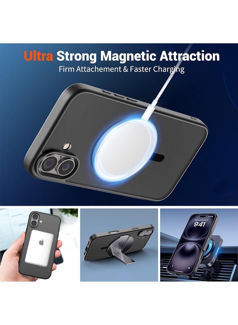 WRISTWISE Case Cover for iPhone 16 Plus Translucent Matte Shockproof with Anti-Fingerprint Phone Cover Black - Image 2