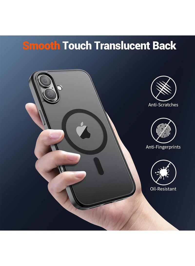 WRISTWISE Case Cover for iPhone 16 Plus Translucent Matte Shockproof with Anti-Fingerprint Phone Cover Black - Image 3