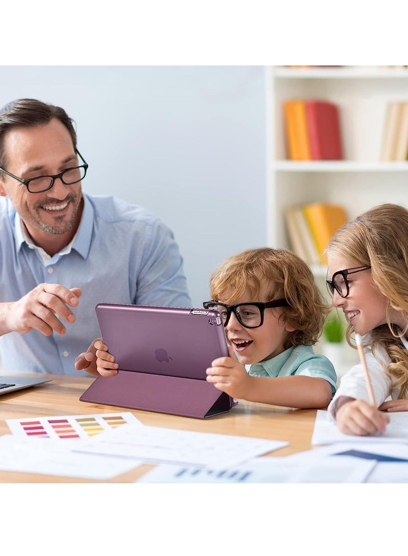 راكسوم حافظة iPad 10.2 - متوافقة مع الجيل التاسع (2021)، الجيل الثامن (2020)، الجيل السابع (2019) - غطاء ذكي واقٍ رفيع شفاف من البولي كربونات الصلب مع حامل - أرجواني - Image 3