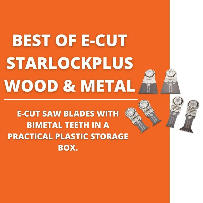 Fein Best of E-Cut Starlock Plus Wood & Metal Saw Blade Set - 6-Piece Kit for Precision Cutting in Wood & Metals, Includes (4) E-Cut Long Life, (2) E-Cut Universal Saw Blade - 35222942080 - Image 4