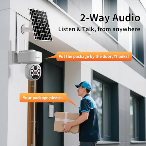 ESCANU Wireless Home Security Cameras System,Solar Power PTZ Outdoor Cameras,Motion Detection,Night Vision,Water-Proof,2-Way Audio,No Subscription Fee,Cloud/SD Card Storage - Image 5