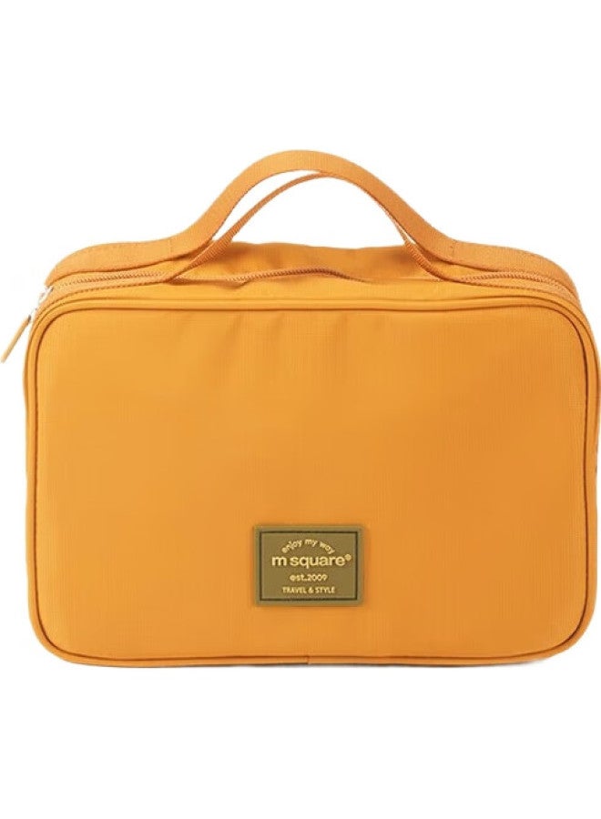 M Square Travel Toiletry Bag, Large Capacity Portable Wash Bag For Business Trips, Makeup Organizer, Travel Storage Bag, Rock Yellow [toiletry Bag] - Image 1