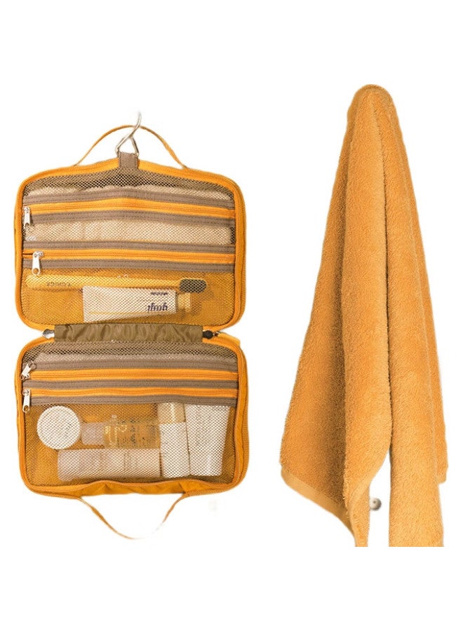 M Square Travel Toiletry Bag, Large Capacity Portable Wash Bag For Business Trips, Makeup Organizer, Travel Storage Bag, Rock Yellow [toiletry Bag] - Image 3