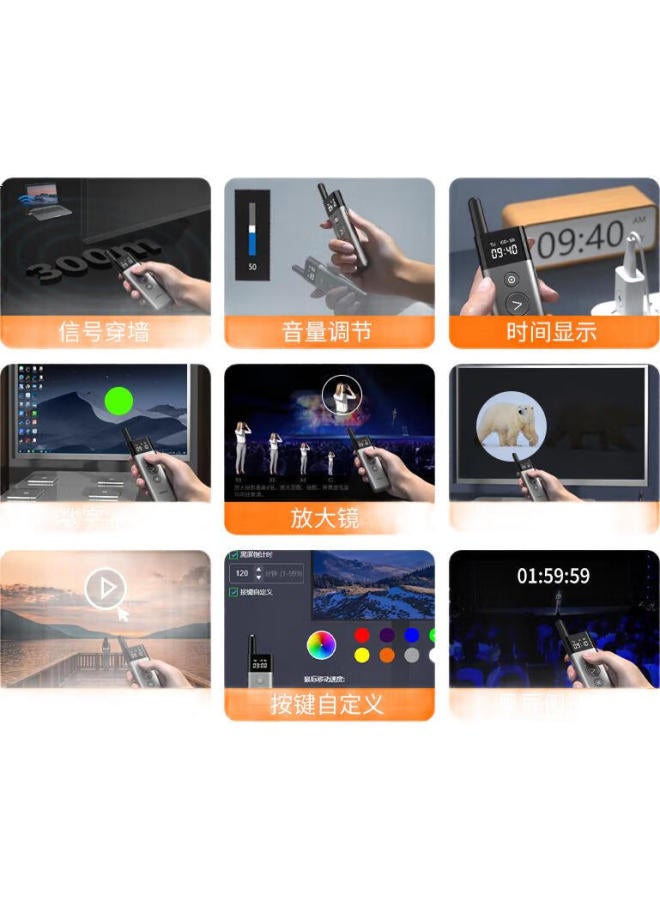 Asing A10 Large Scene Conference Hall 300-Meter Wall-Penetrating Remote Control Ppt Page-Turning Pen, Presentation Pen, Led Screen Laser Pointer, Spotlight Magnifier, Green Dual Laser With Usb Drive - Image 1