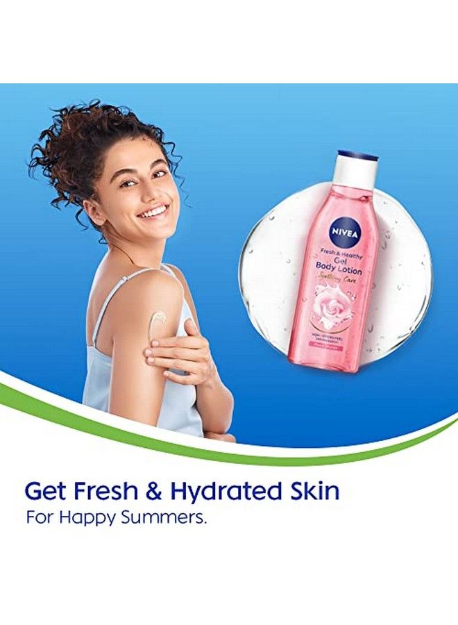 Nivea Rose Water Gel Body Lotion Soothing Care For 24H Hydration Nonsticky & Fast Absorbing Body Lotion For Fresh And Healthy Skin 75 Ml - Image 3