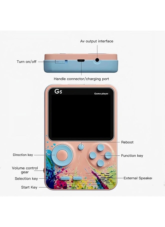 ShebSheb 500 In 1 Colorful Handheld Game Console,Portable Retro Handheld Gaming Console,Mini Pocket Video Games for Kids  - Image 3