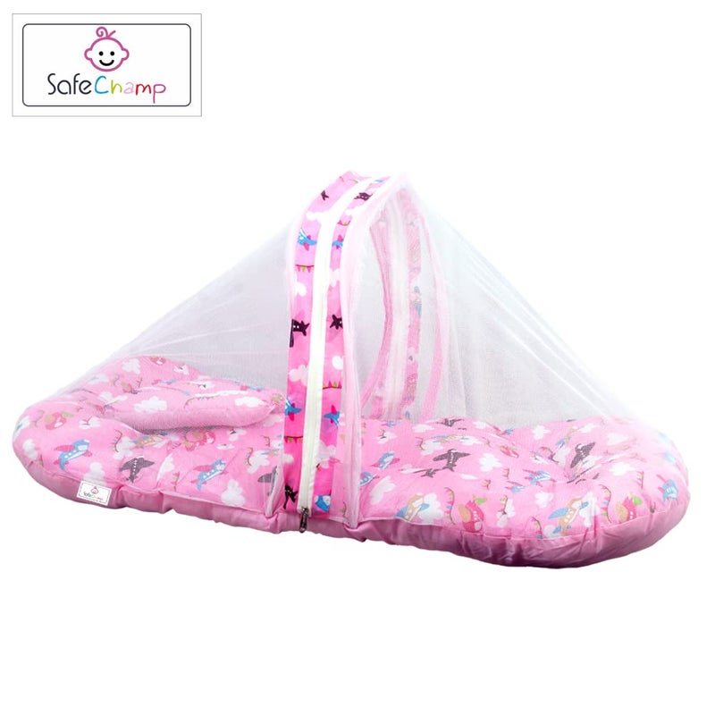 SafeChamp طقم سرير الأطفال SafeChamp Skyler مع وسادة وحقيبة نوم (عبوة -2) (وردي) - Image 4