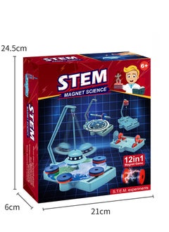STEM 12 in 1 Magnet Science,Science and Physics home chemical lab Educational Game for kids and It is an educational game that helps focus, creativity,Children's DIY 6+ Years  - Image 4