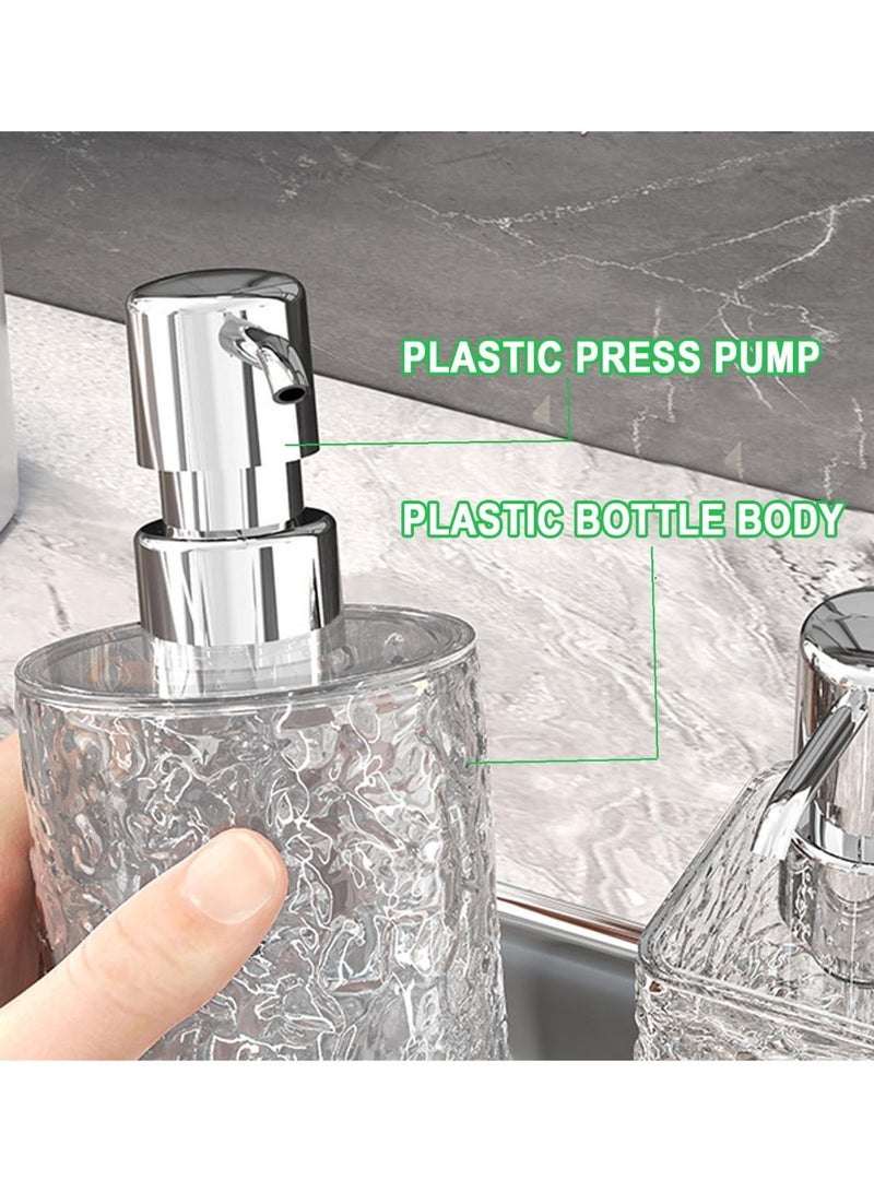 1pc Luxury Refillable Soap Dispenser Bottle – Modern Square Design, Transparent Frosted Look, Pump Dispenser for Shampoo, Shower Gel, Hand Soap & Lotion, Durable & Phthalate-Free, Perfect for Bathroom, Kitchen & Hotel Use - Image 3