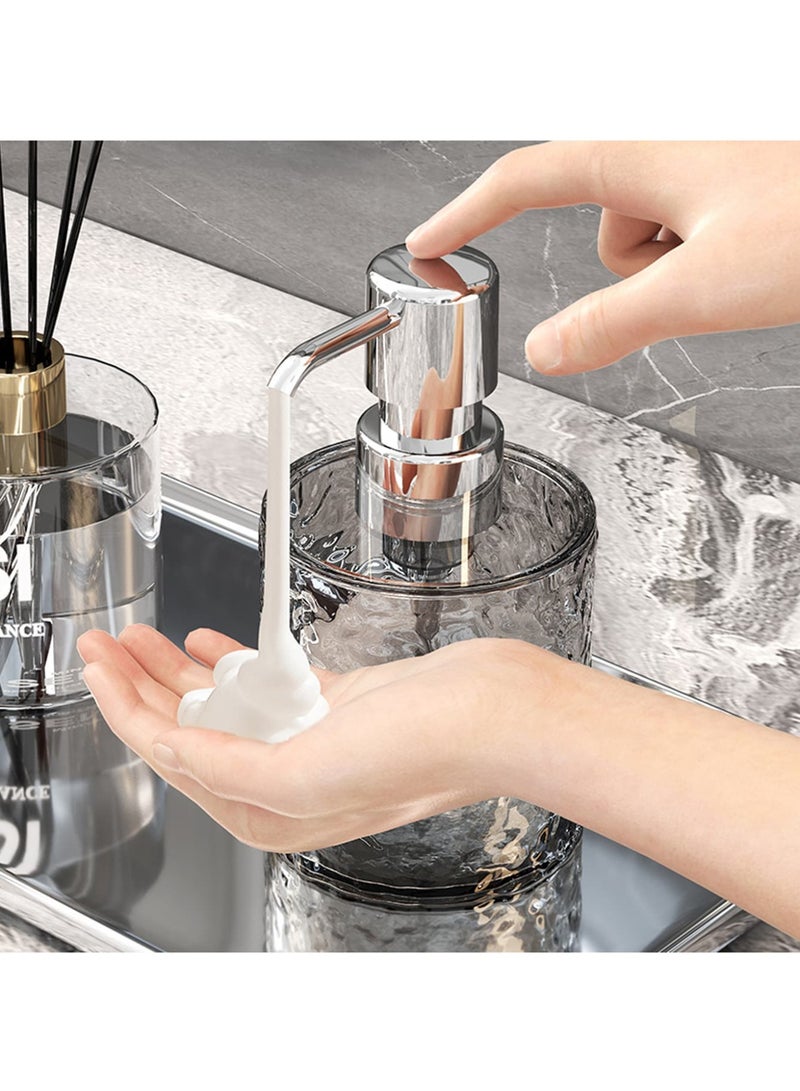 1pc Luxury Refillable Soap Dispenser Bottle – Modern Square Design, Transparent Frosted Look, Pump Dispenser for Shampoo, Shower Gel, Hand Soap & Lotion, Durable & Phthalate-Free, Perfect for Bathroom, Kitchen & Hotel Use - Image 1