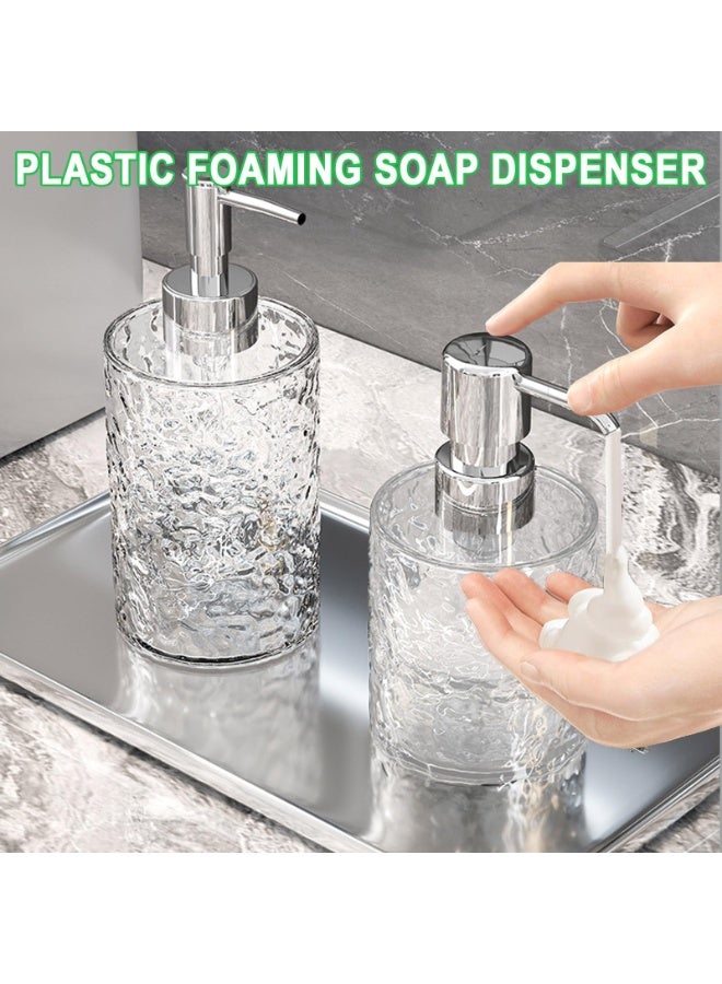 1pc Luxury Refillable Soap Dispenser Bottle – Modern Square Design, Transparent Frosted Look, Pump Dispenser for Shampoo, Shower Gel, Hand Soap & Lotion, Durable & Phthalate-Free, Perfect for Bathroom, Kitchen & Hotel Use - Image 2