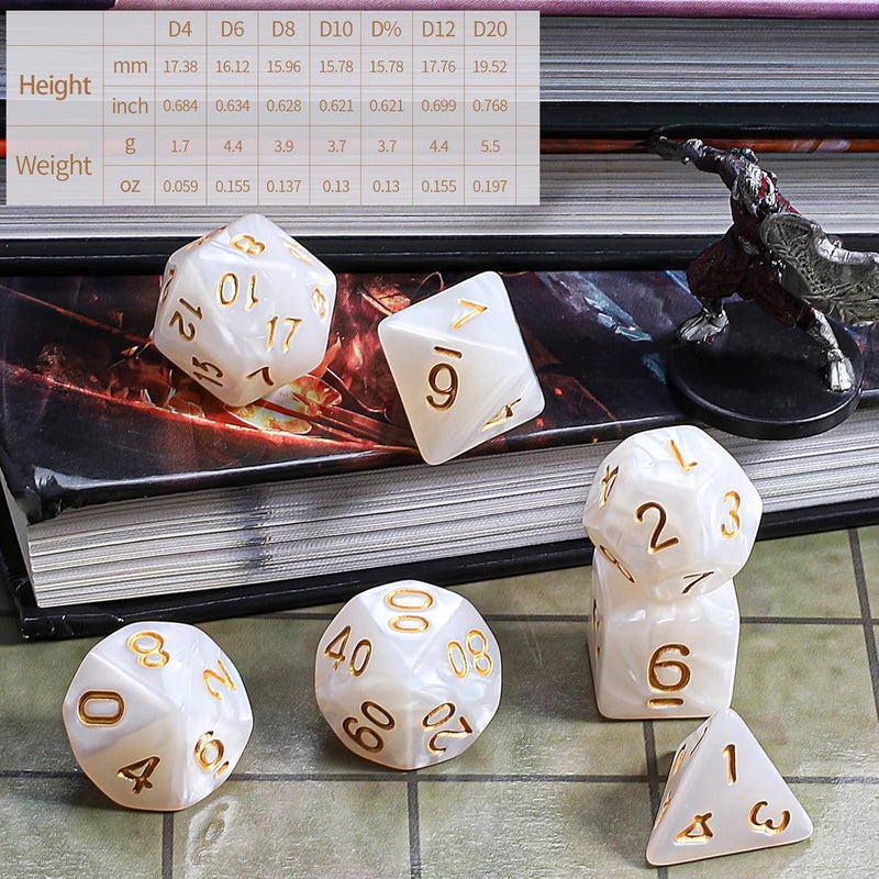 CiaraQ DND Polyhedral Dice Set with a Black Dice Bag for D&D RPG MTG Role Playing Table Games - Image 3