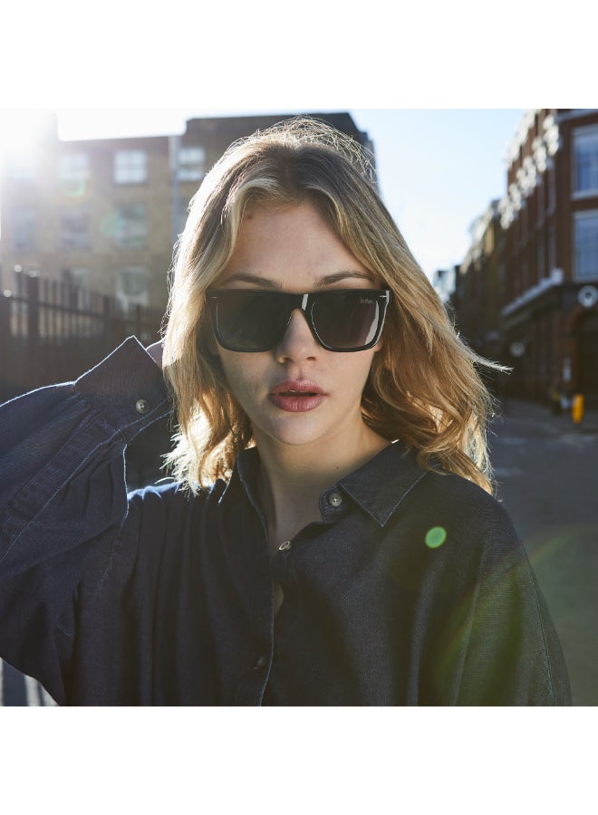لي كوبر Unisex Polarized Sunglasses Shiny Black Frame Gr. Grey Lens - 50mm Lens - LC1021C01 - Image 4
